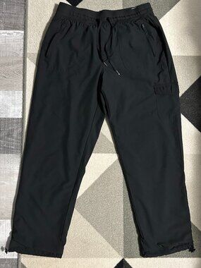 Eddie Bauer Black/PLAID FLEECE-LINED Hiking Outdoor Straight Leg Pants Women's L